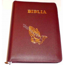 Biblie medie, piele -  Visiniu